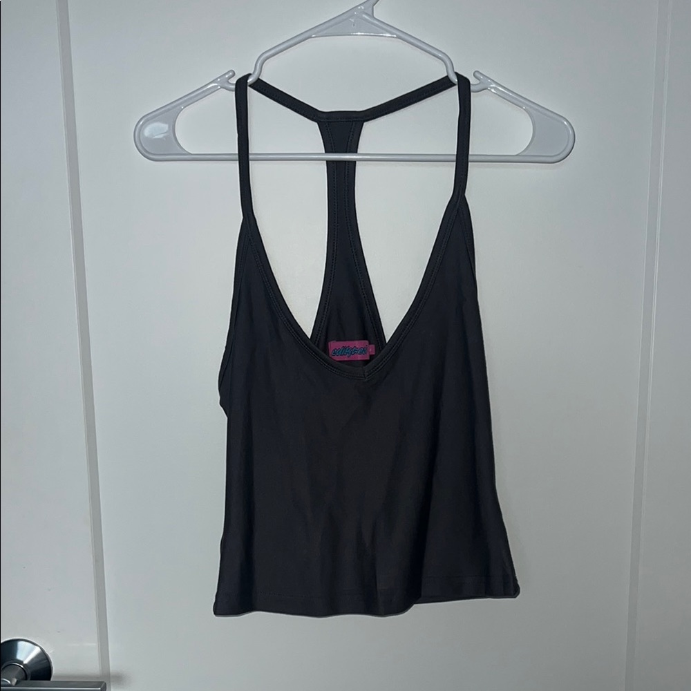 Edikted Charcoal Gray Racerback Tank Top - Picture 2 of 3
